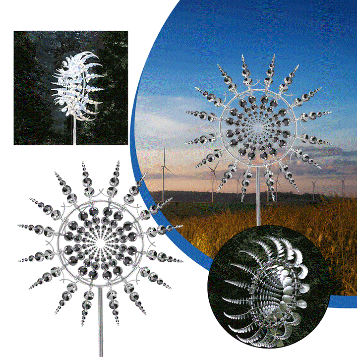 Windmill Garden Decoration - Magic Metal Outdoor Accent Piece-Orizon Depot