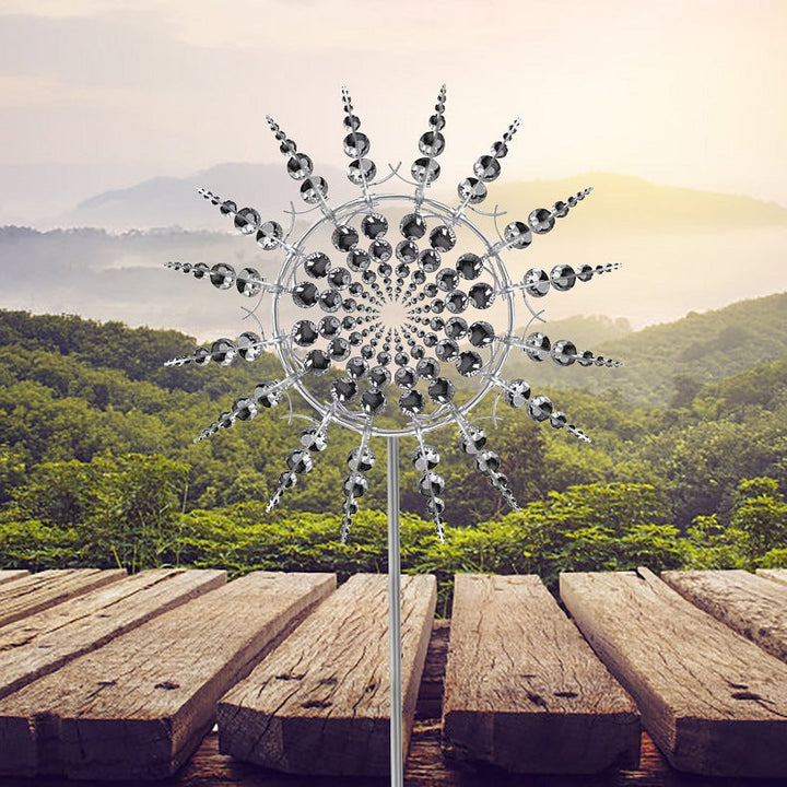 Windmill Garden Decoration - Magic Metal Outdoor Accent Piece-Orizon Depot