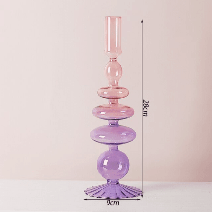 Two-Tone Glass Classic Craft Candle Holder-Orizon Depot