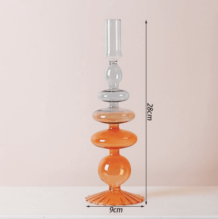 Two-Tone Glass Classic Craft Candle Holder-Orizon Depot