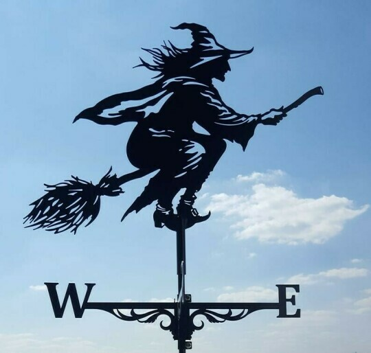 Retro Witch Shape Weather Vane - Unique Windy Design Decor-Orizon Depot