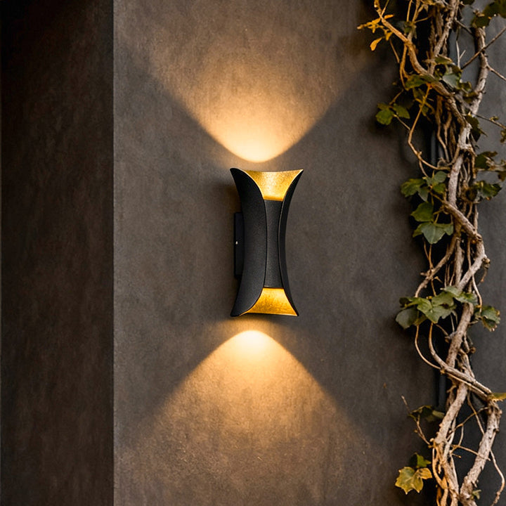 Modern Curved LED Waterproof Up Down Wall Lighting Fixture