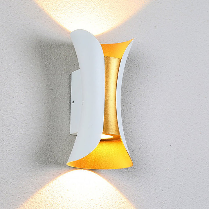 Modern Curved LED Waterproof Up Down Wall Lighting Fixture