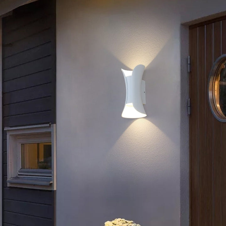 Modern Curved LED Waterproof Up Down Wall Lighting Fixture