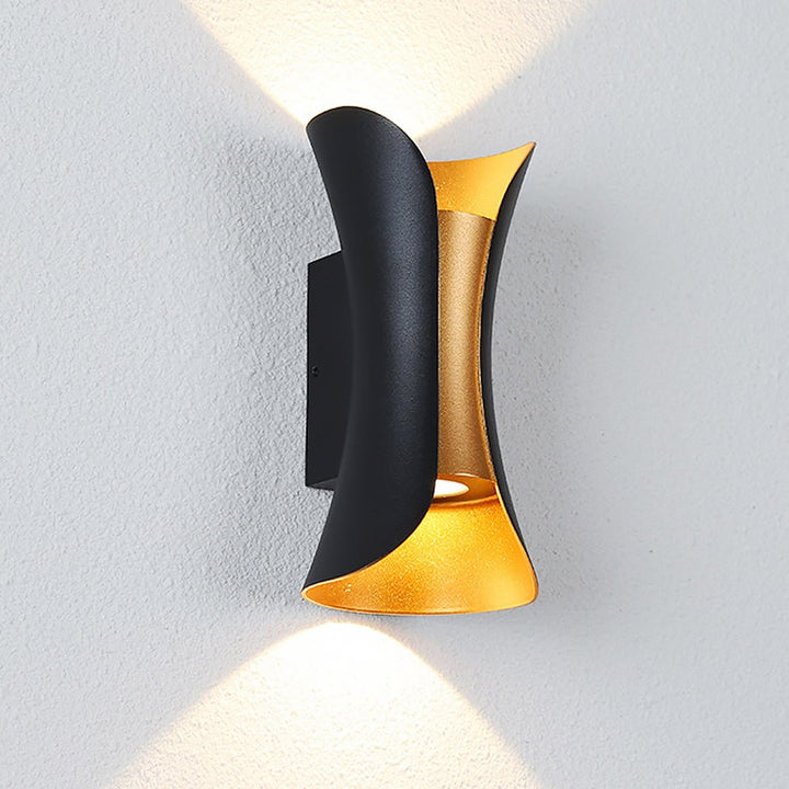 Modern Curved LED Waterproof Up Down Wall Lighting Fixture