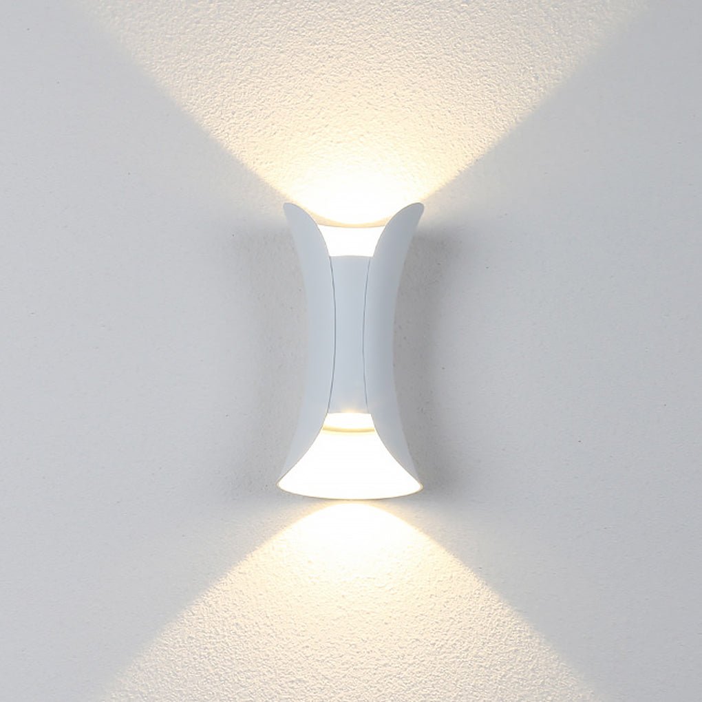 Modern Curved LED Waterproof Up Down Wall Lighting Fixture