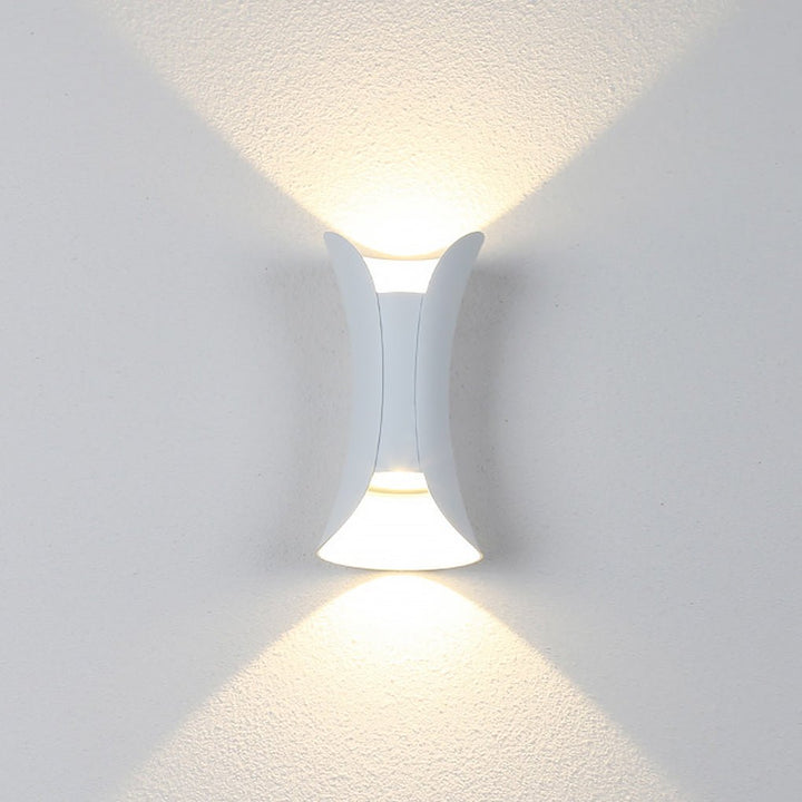 Modern Curved LED Waterproof Up Down Wall Lighting Fixture