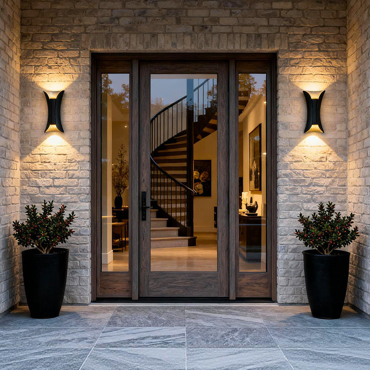 Modern Curved LED Waterproof Up Down Wall Lighting Fixture