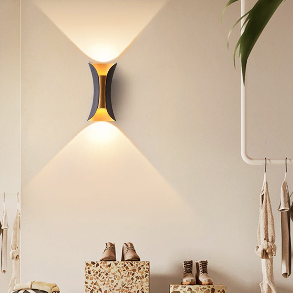 Modern Curved LED Waterproof Up Down Wall Lighting Fixture