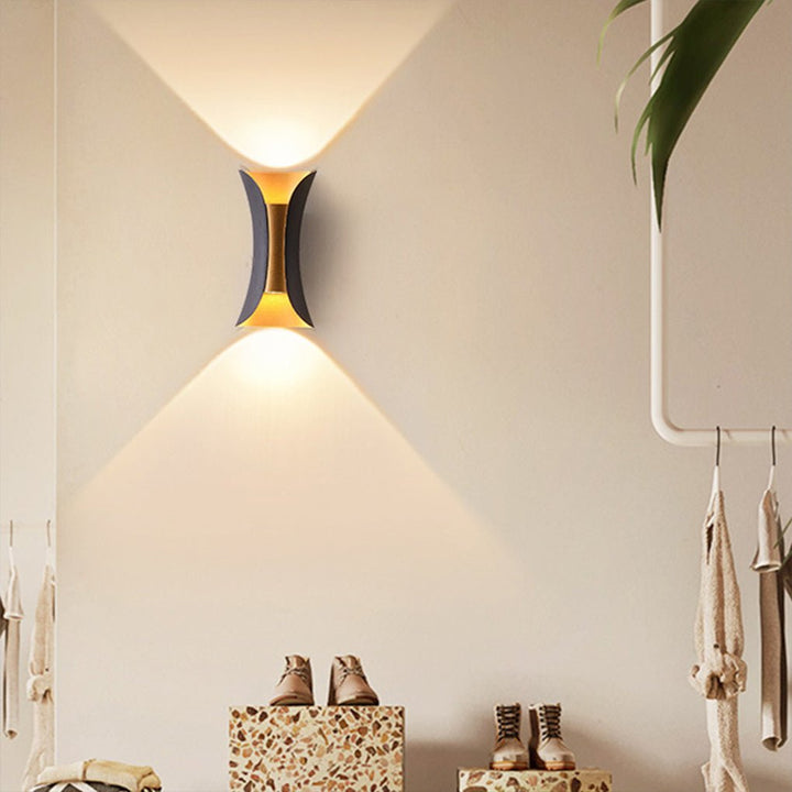 Modern Curved LED Waterproof Up Down Wall Lighting Fixture