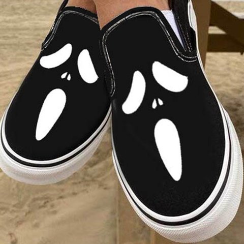 Casual Canvas Slip-Ons with Skull Design for Everyday Wear-Orizon Depot