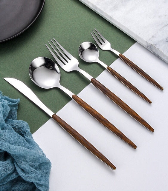 Wooden Handle Cutlery Set for Elegant Dining Experience-Orizon Depot