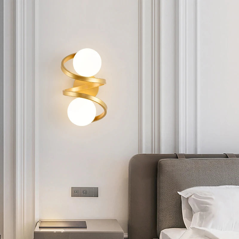 Modern Dual LED Globe Wall Light Fixture