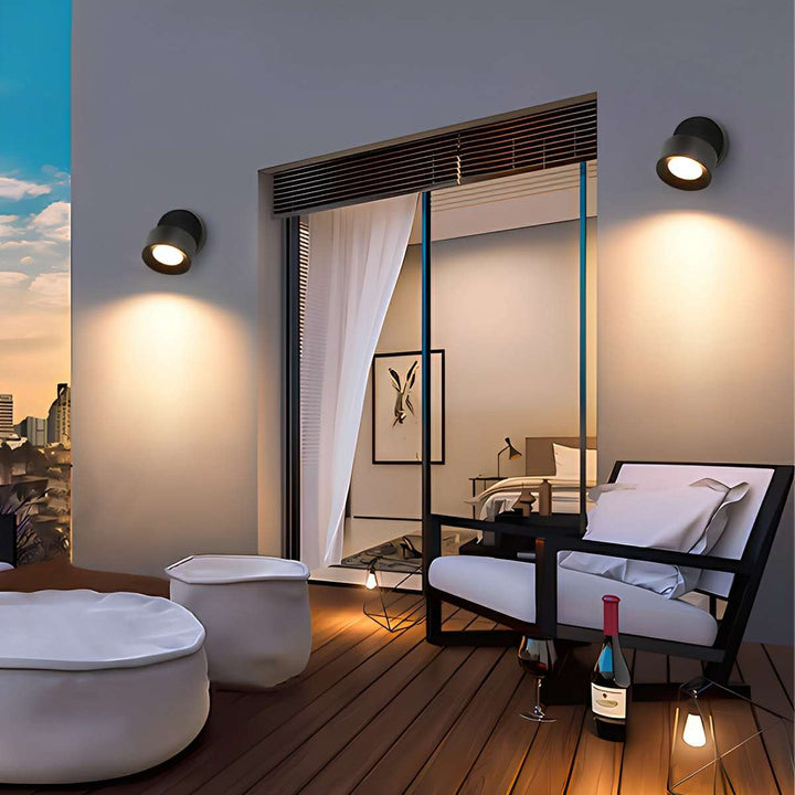 Waterproof Modern Round Adjustable Outdoor Wall Lights