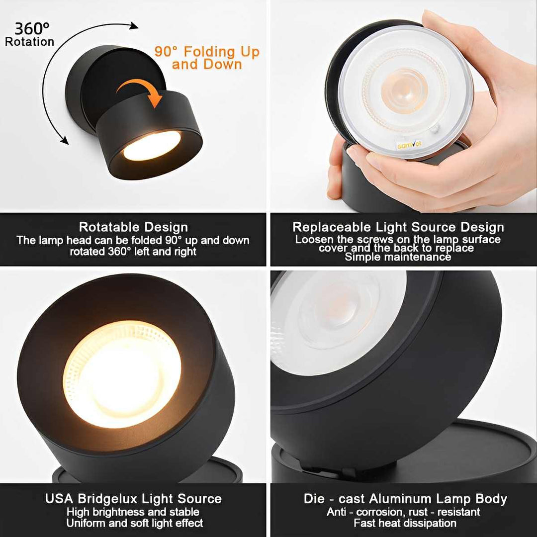 Waterproof Modern Round Adjustable Outdoor Wall Lights