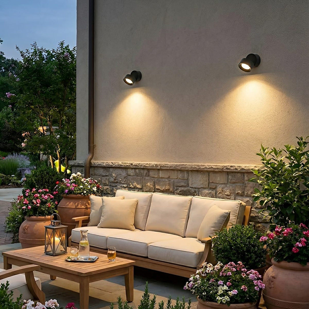 Waterproof Modern Round Adjustable Outdoor Wall Lights