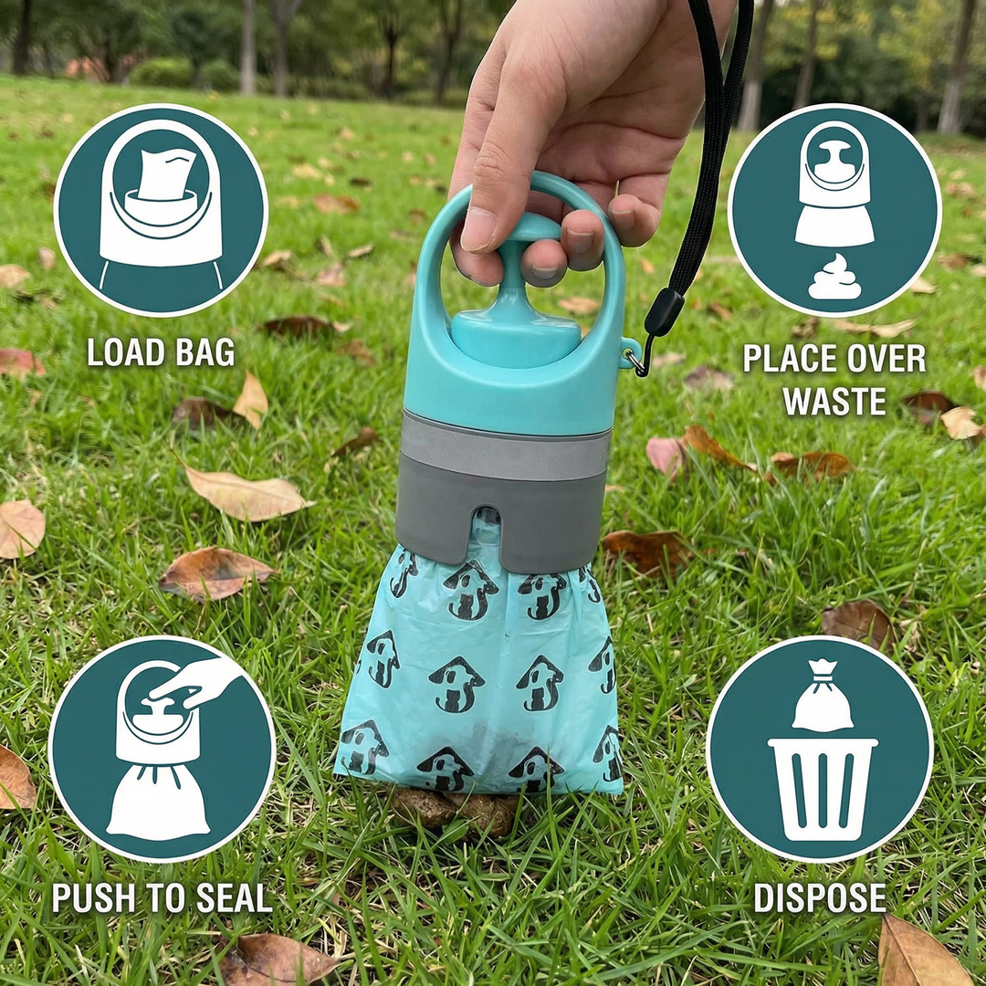 Portable Dog Poop Scooper with Bags – Outdoor Cleaning Set-Orizon Depot