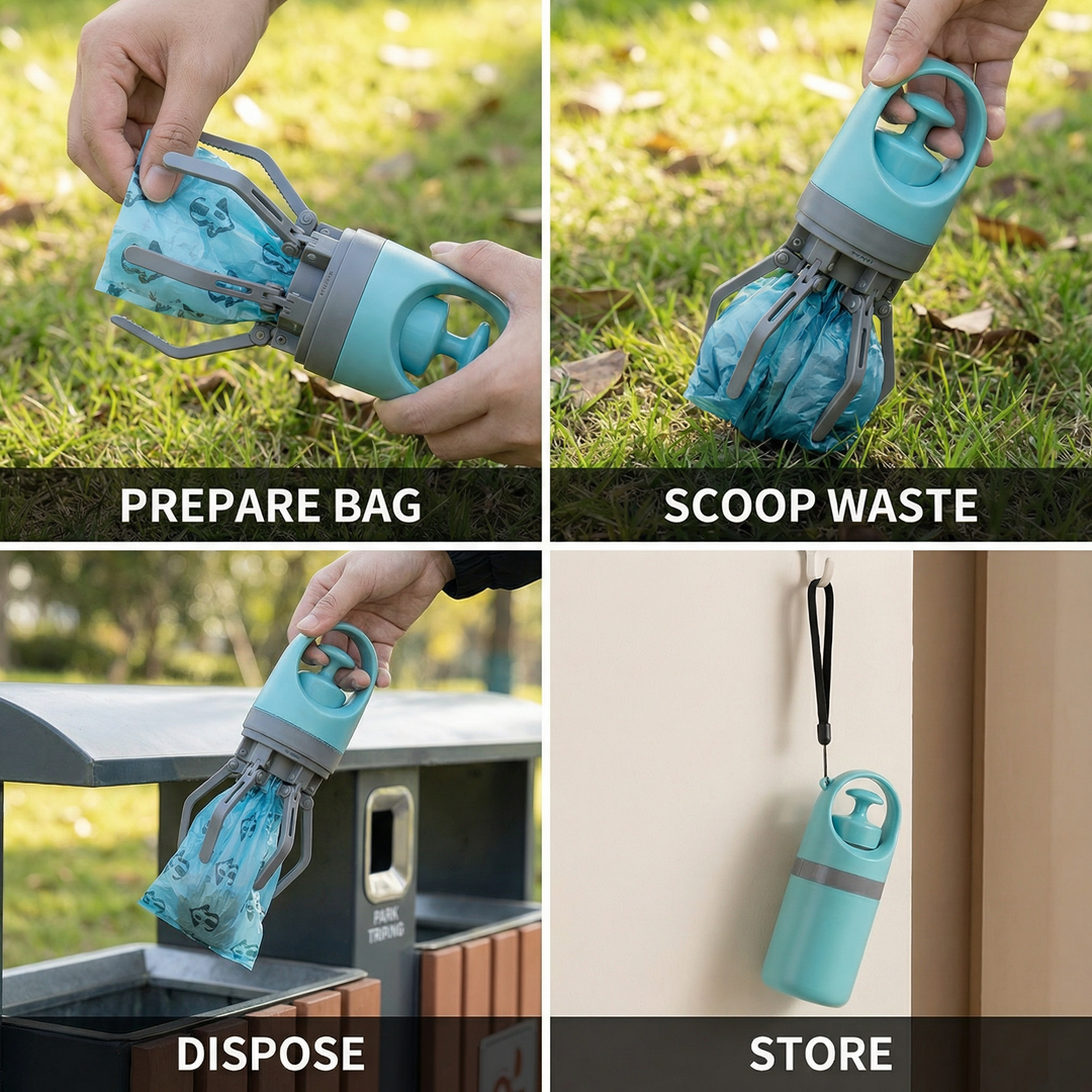 Portable Dog Poop Scooper with Bags – Outdoor Cleaning Set-Orizon Depot
