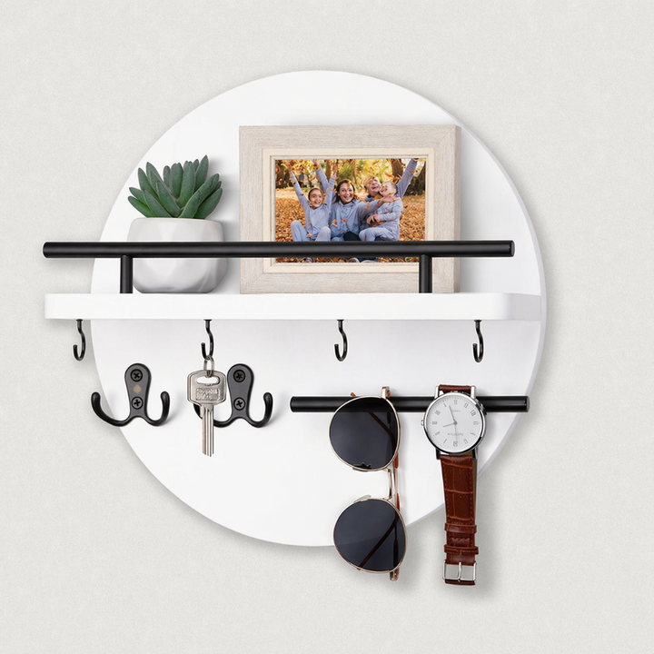 Eco-Friendly Round Wooden Key Holder | Stylish Wall Organizer