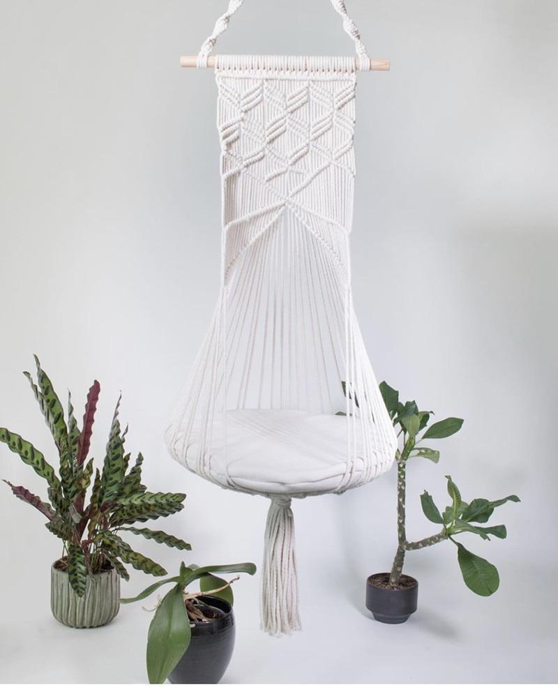 Macrame Wall Hanging Cat Bed for Stylish Pet Relaxation-Orizon Depot