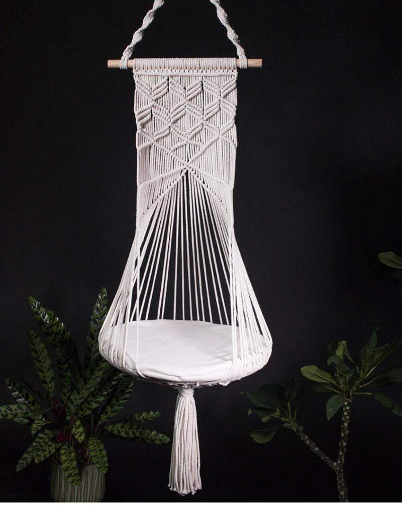 Macrame Wall Hanging Cat Bed for Stylish Pet Relaxation-Orizon Depot