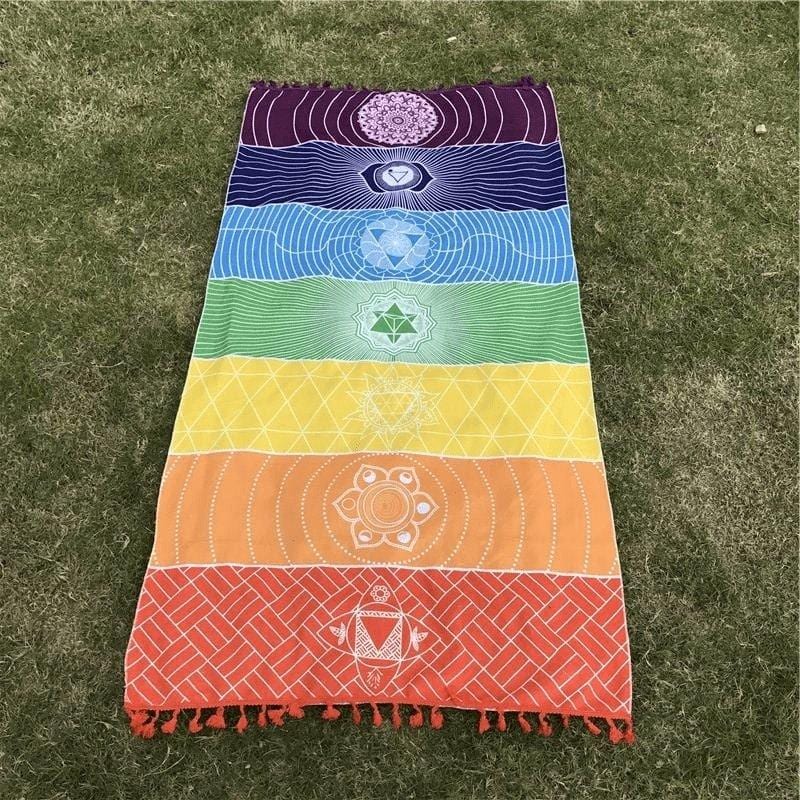 7 Chakra Rainbow Yoga Mat for Mindfulness and Balance-Orizon Depot