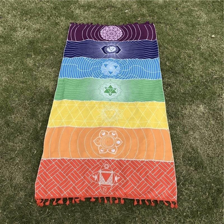 7 Chakra Rainbow Yoga Mat for Mindfulness and Balance-Orizon Depot