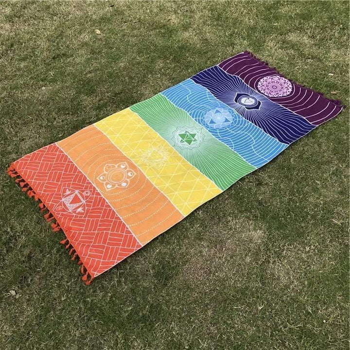 7 Chakra Rainbow Yoga Mat for Mindfulness and Balance-Orizon Depot