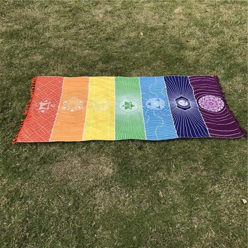 7 Chakra Rainbow Yoga Mat for Mindfulness and Balance-Orizon Depot