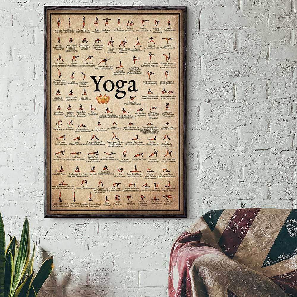 Yoga Poses Wall Poster for Home or Studio Decor-Orizon Depot