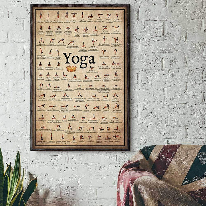Yoga Poses Wall Poster for Home or Studio Decor-Orizon Depot
