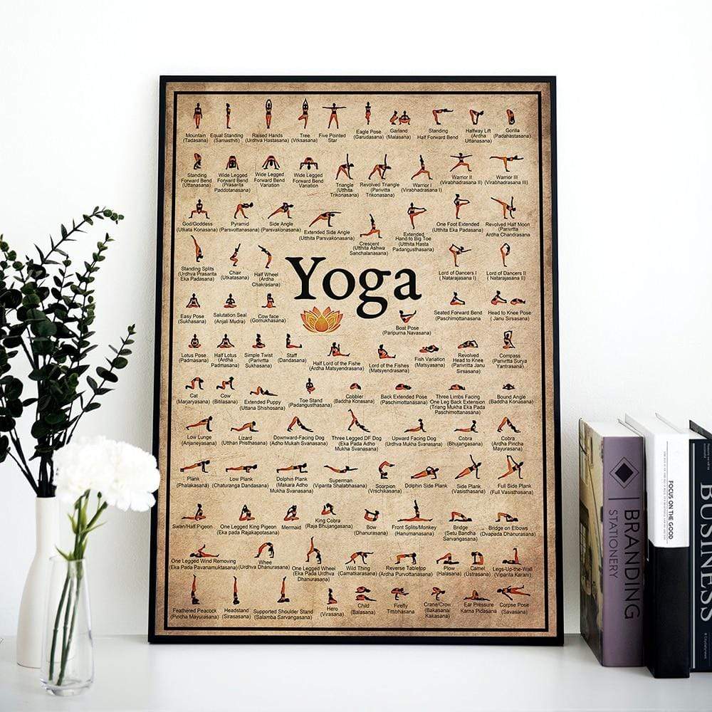 Yoga Poses Wall Poster for Home or Studio Decor-Orizon Depot