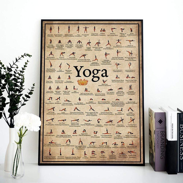 Yoga Poses Wall Poster for Home or Studio Decor-Orizon Depot