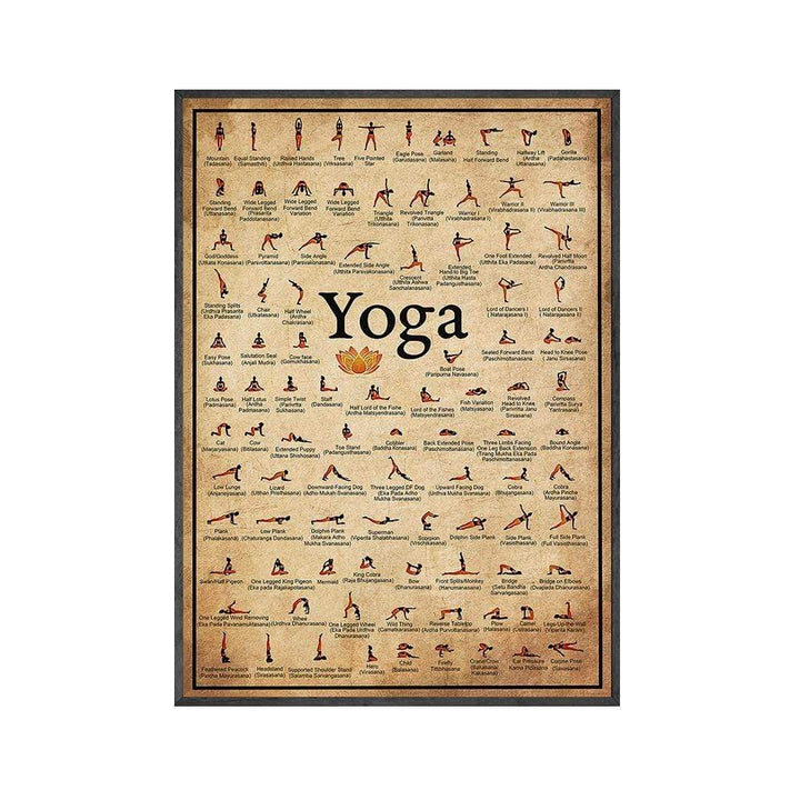 Yoga Poses Wall Poster for Home or Studio Decor-Orizon Depot