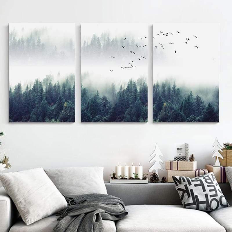Nordic Forest Landscape 3-Piece Wall Art Set for Home Decor-Orizon Depot