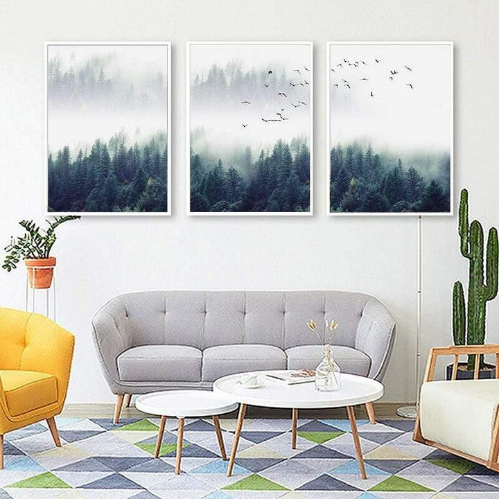 Nordic Forest Landscape 3-Piece Wall Art Set for Home Decor-Orizon Depot