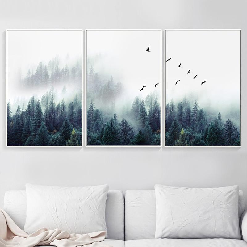Nordic Forest Landscape 3-Piece Wall Art Set for Home Decor-Orizon Depot