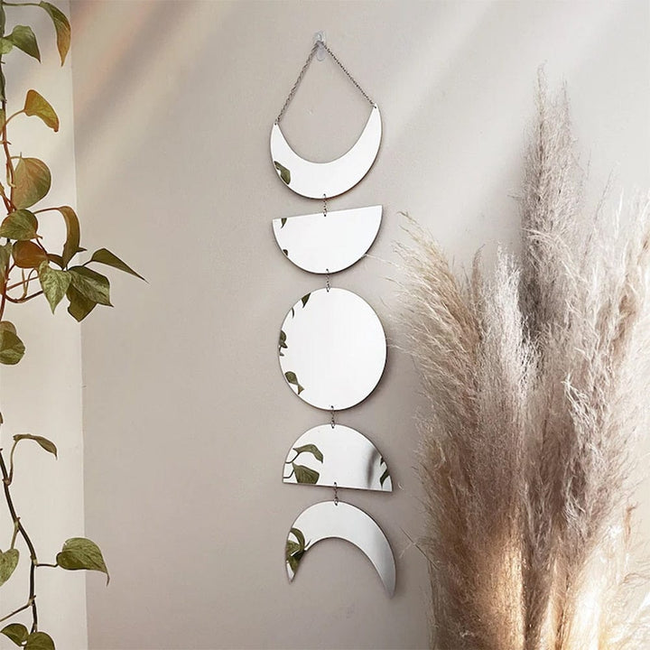 Moon Phases Mirror Wall Hanging - Decorative Home Accent-Orizon Depot
