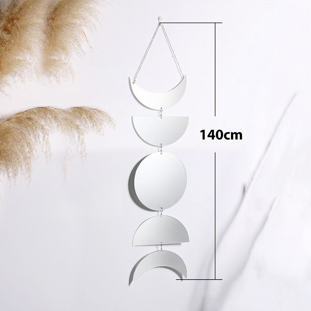 Moon Phases Mirror Wall Hanging - Decorative Home Accent-Orizon Depot