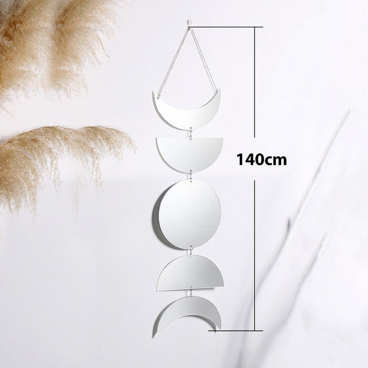 Moon Phases Mirror Wall Hanging - Decorative Home Accent-Orizon Depot