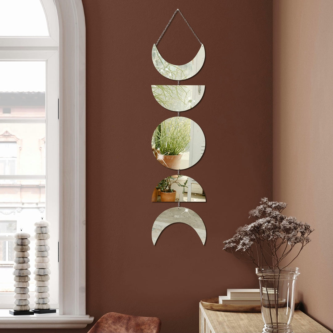 Moon Phases Mirror Wall Hanging - Decorative Home Accent-Orizon Depot