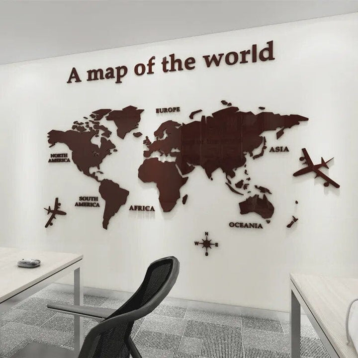 3D World Map Wall Sticker for Home Decor-Orizon Depot