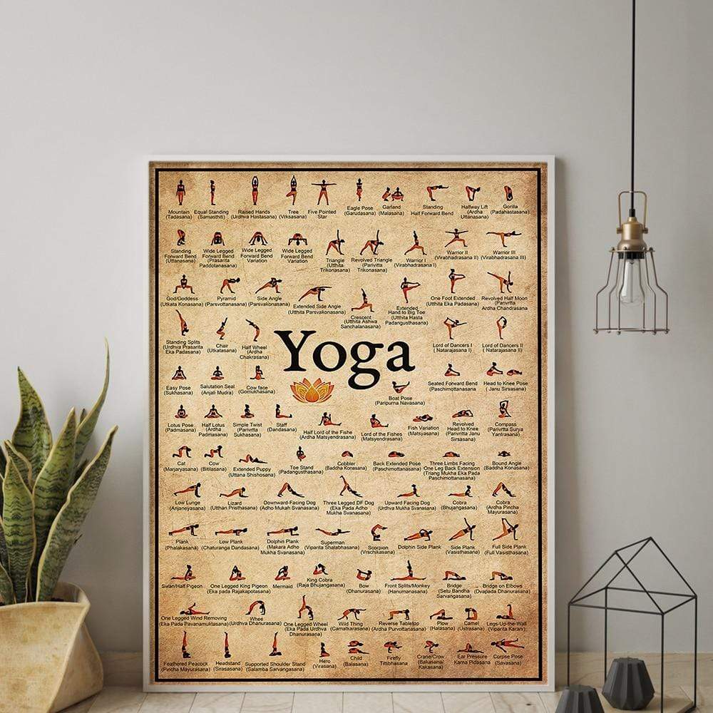 Yoga Poses Wall Poster for Home or Studio Decor-Orizon Depot