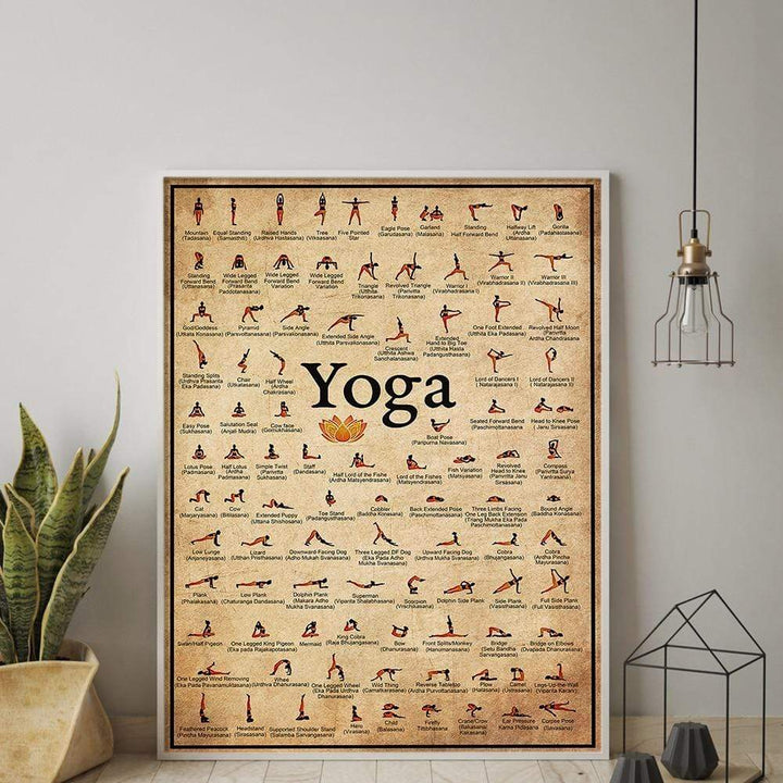 Yoga Poses Wall Poster for Home or Studio Decor-Orizon Depot