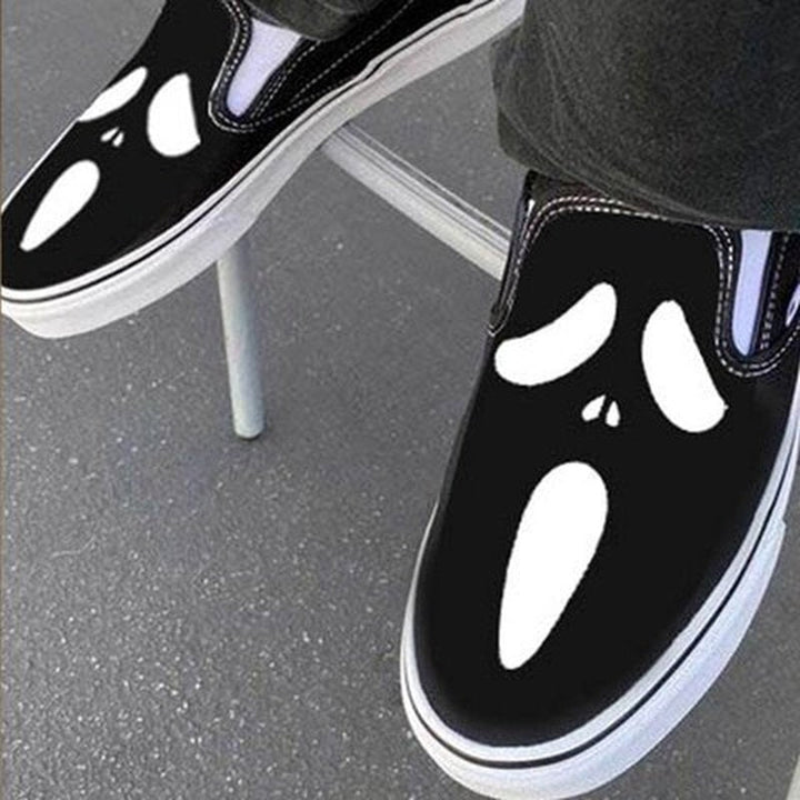 Casual Canvas Slip-Ons with Skull Design for Everyday Wear-Orizon Depot