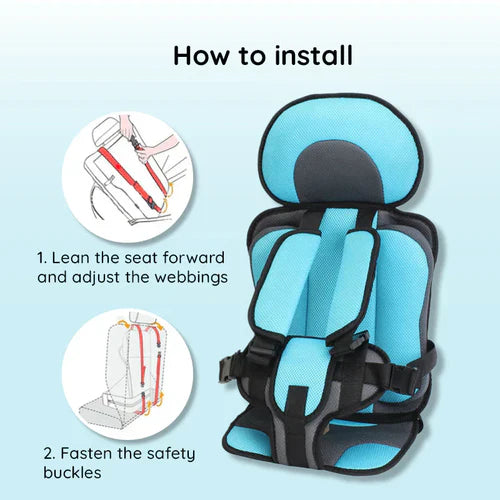 Portable Foldable Child Car Booster Seat for Travel Safety-Orizon Depot